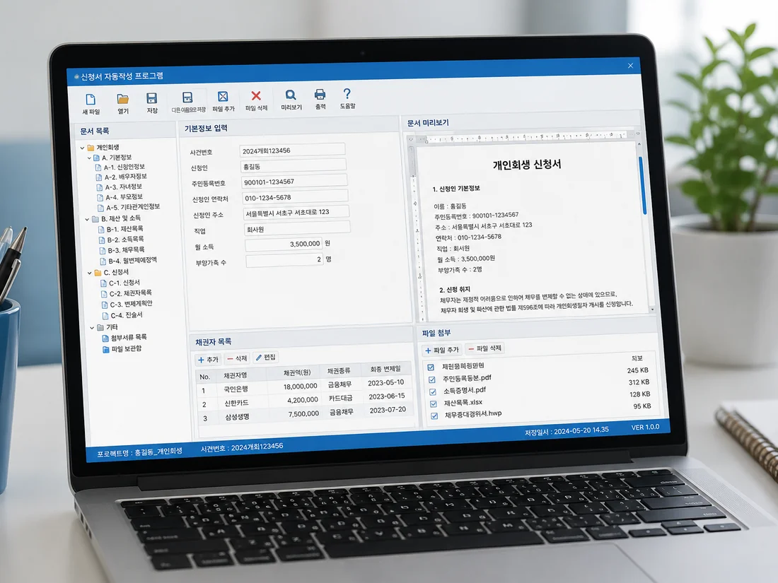 Excel VBA 자동작성 화면